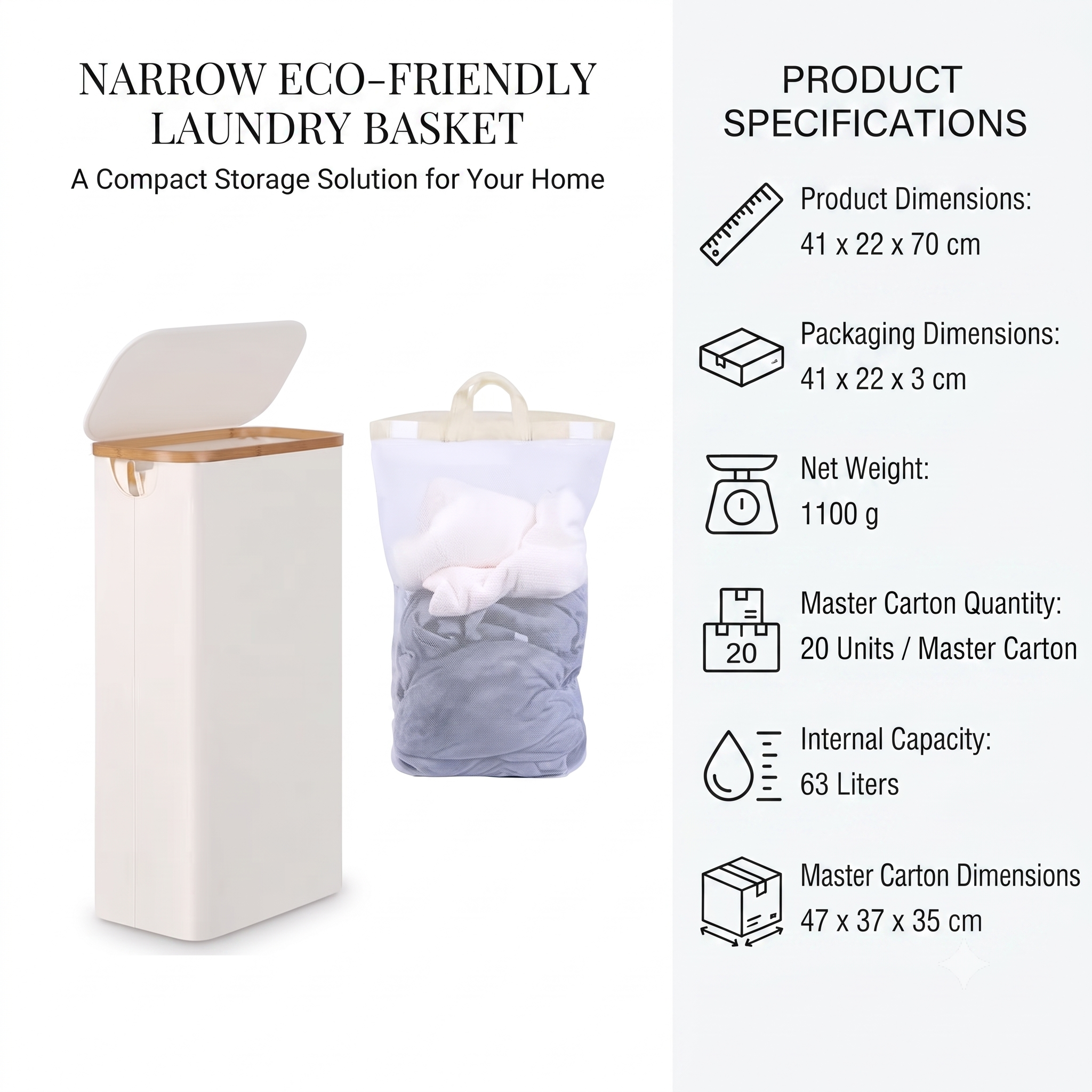 Foldable Laundry Basket with Inner Bag