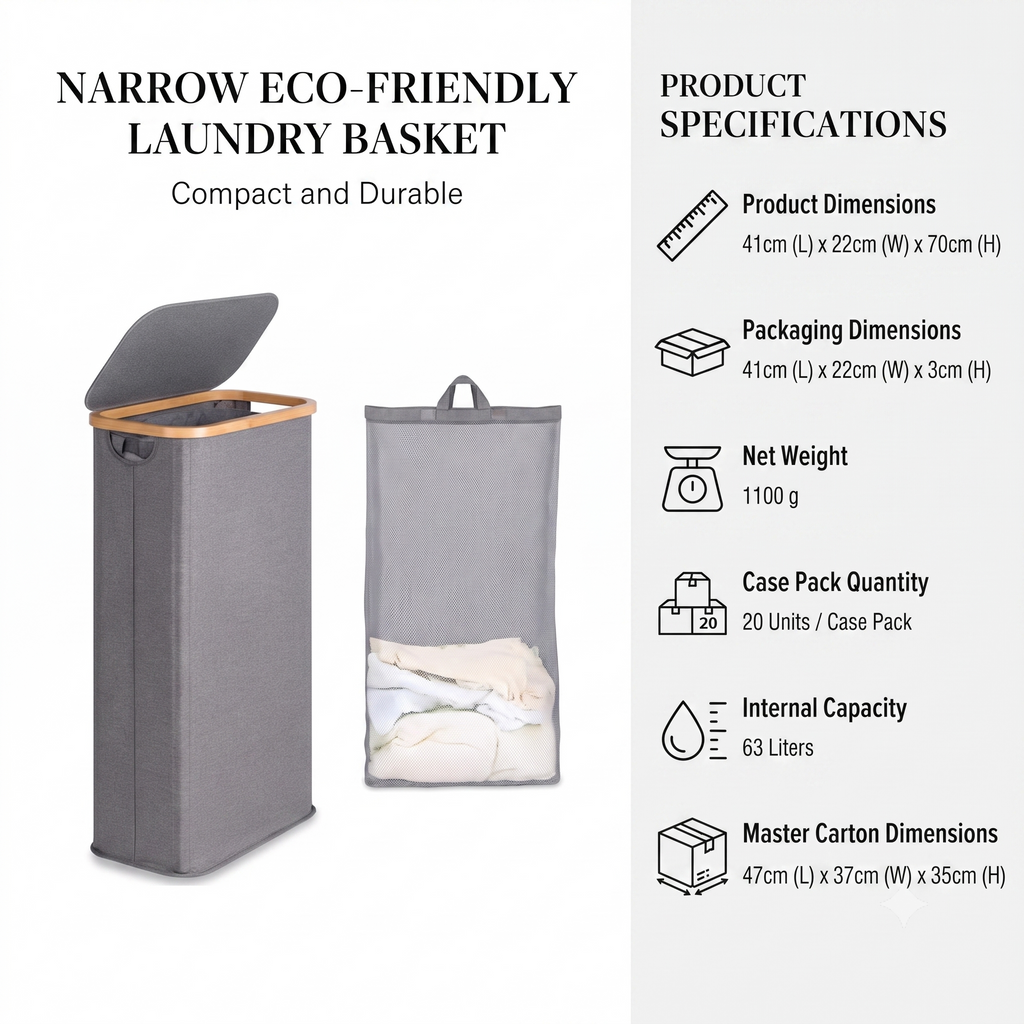 Foldable Laundry Basket with Inner Bag