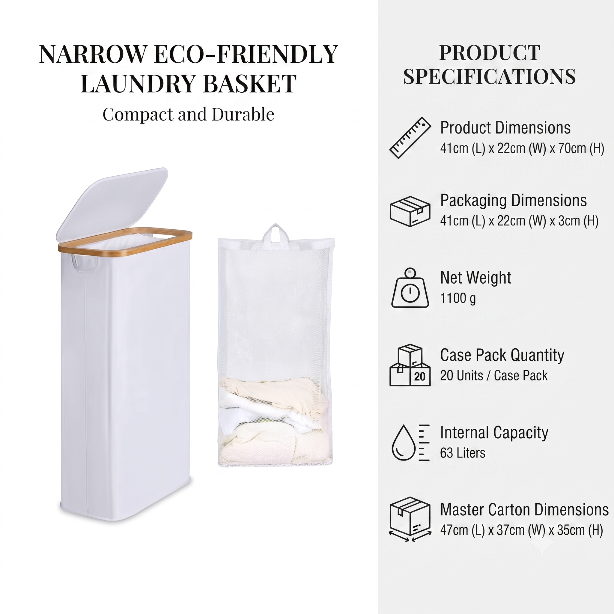 Foldable Laundry Basket with Inner Bag