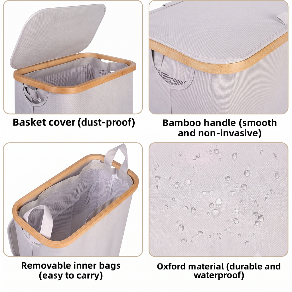 Foldable Laundry Basket with Inner Bag