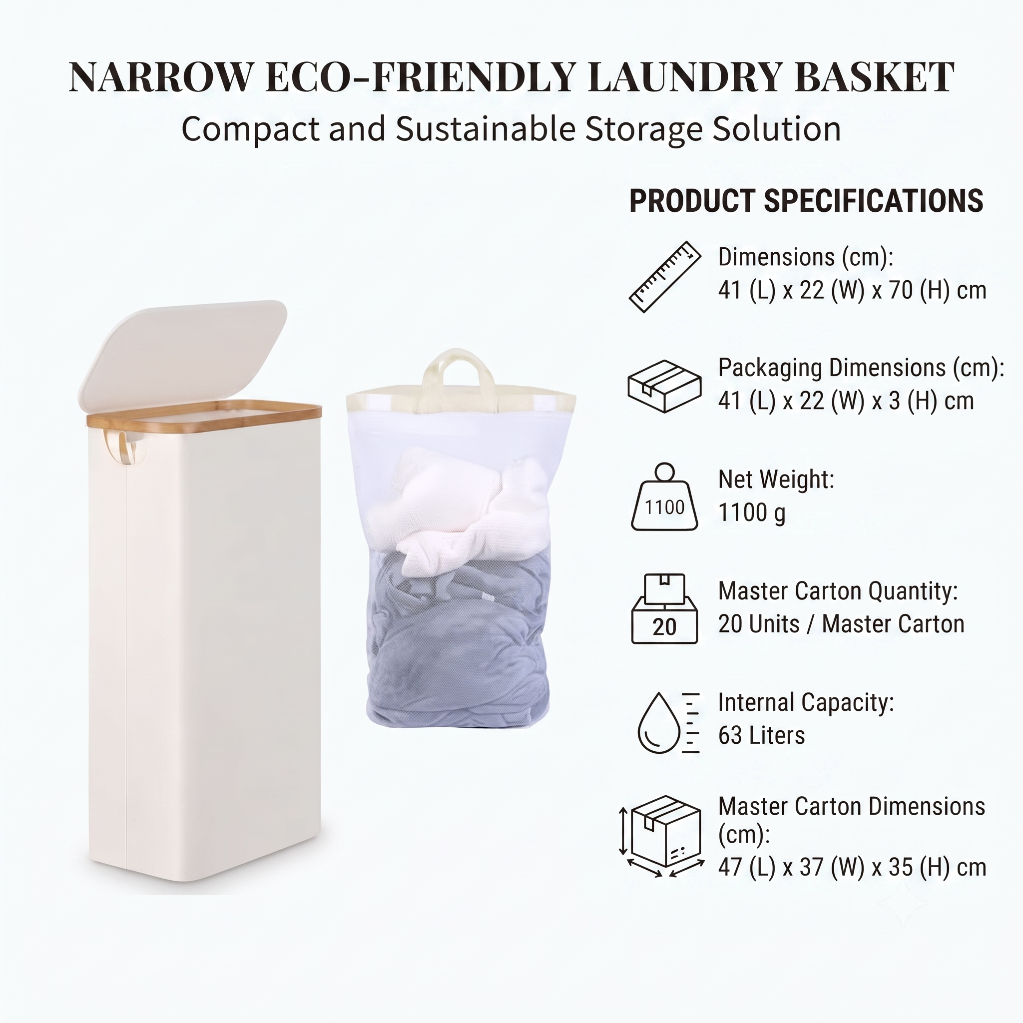 Foldable Laundry Basket with Inner Bag