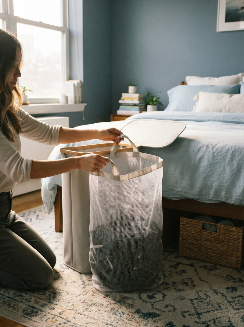 Foldable Laundry Basket with Inner Bag - pastel-testimonials
